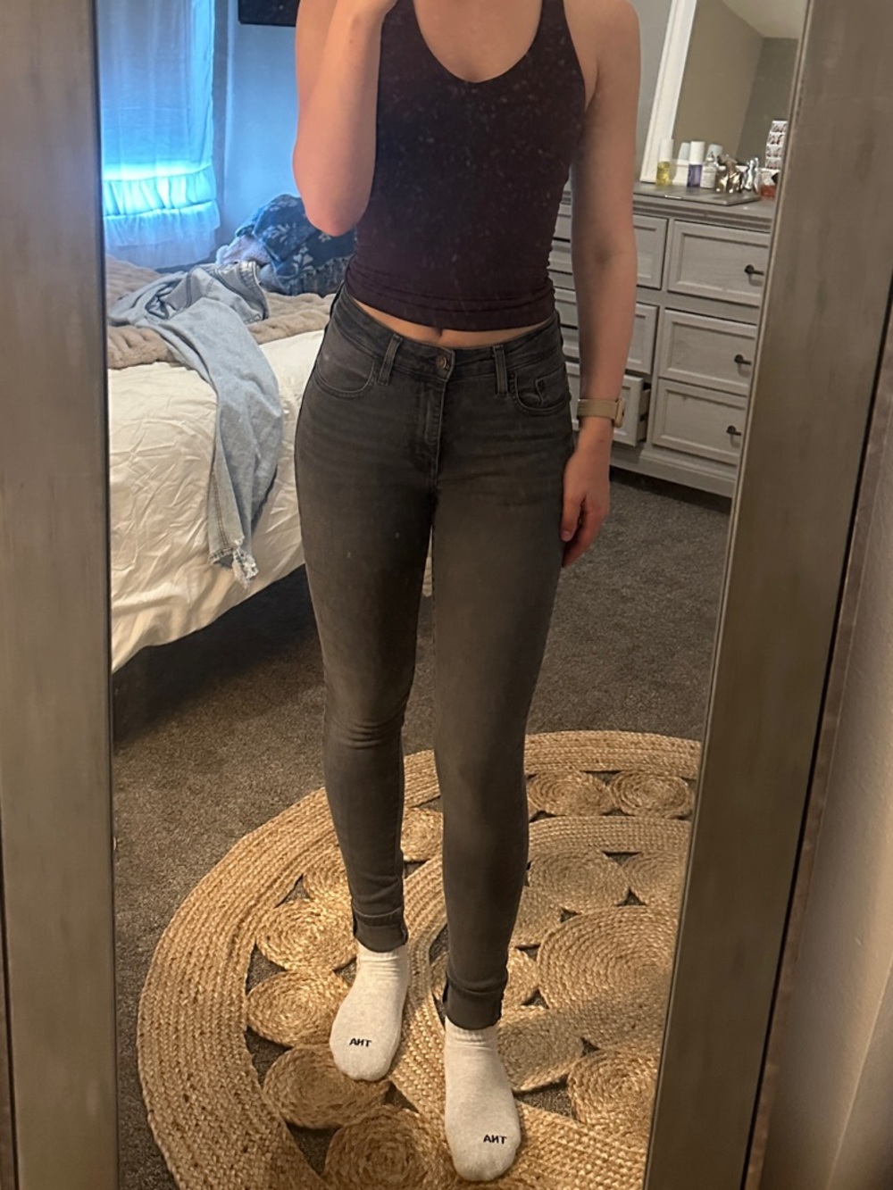 Levi's 721 High Rise Skinny Jeans - Charcoal Gray